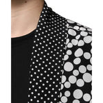 Dolce & Gabbana Black White Polka Dots Silk Men Casual Shirt TSH87343-43