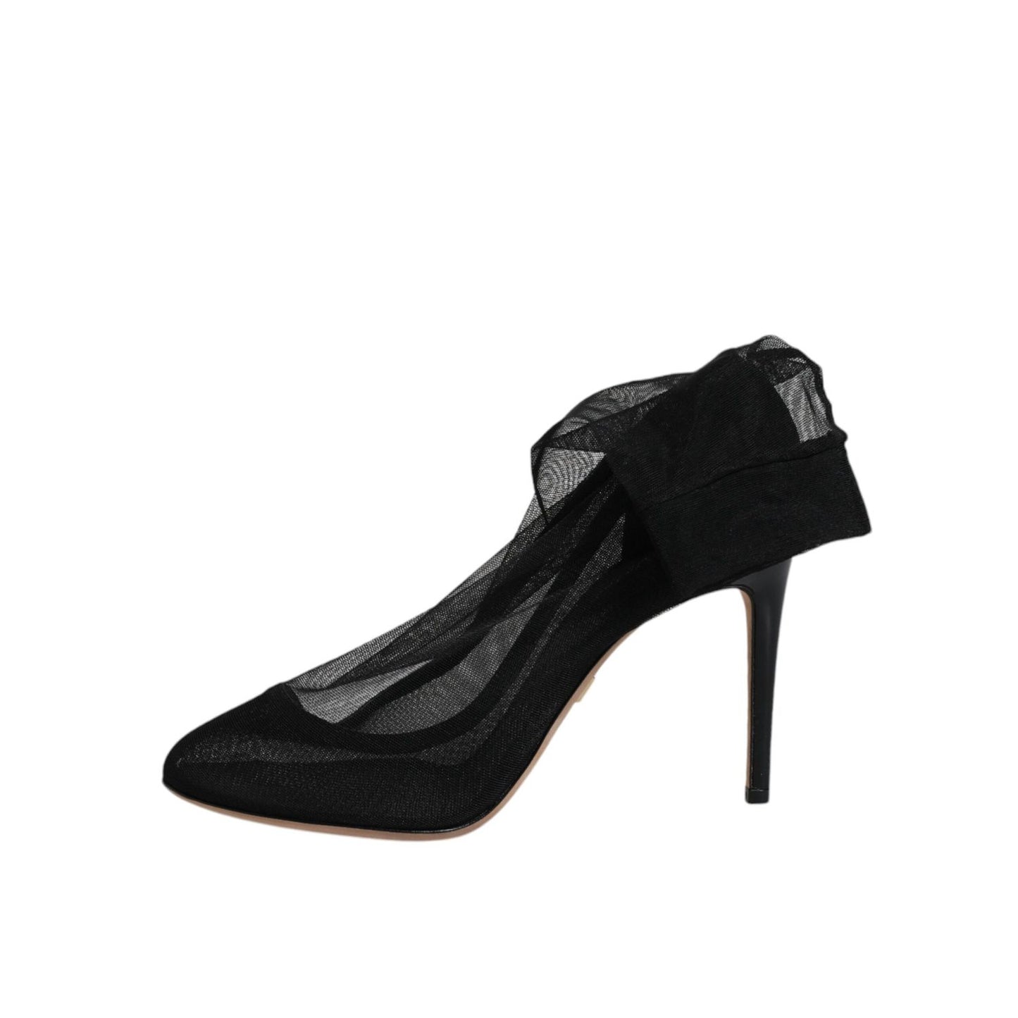Dolce & Gabbana Black Nylon Stretch Mesh Sock Boots Shoes