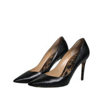 Dolce & Gabbana Black Calf Leather Stiletto Heels Pumps Shoes