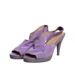 Dolce & Gabbana Purple Platform Slingback Heels Sandals Shoes