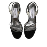 Dolce & Gabbana Black Chevron High Heels Sandals Shoes