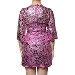 Dolce & Gabbana Metallic Fuchsia Floral Sheath Mini Dress