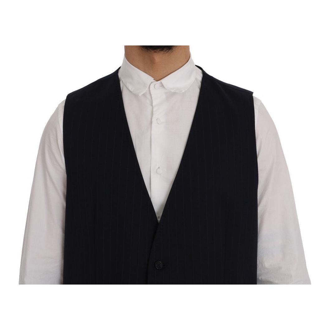 Dolce & Gabbana Blue STAFF Wool Stretch Vest SIG60367-1