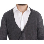 Costume National Gray Wool Button Cardigan Sweater SIG17808-3
