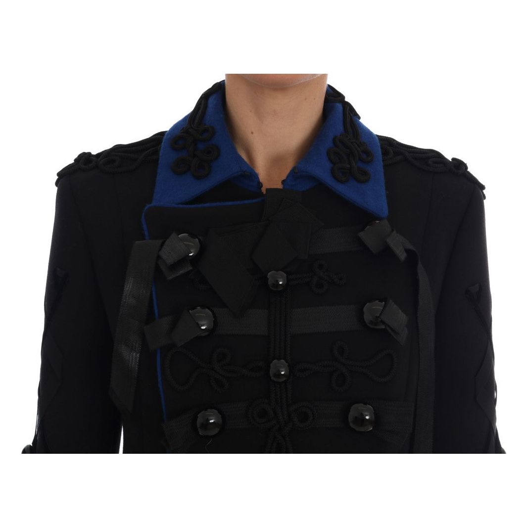 Dolce & Gabbana Black Wool Trench Jacket JKT1116-1