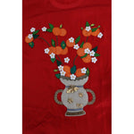 Dolce & Gabbana Red Silk Orange Vase Crystal Top TSH1754-3