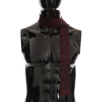Dolce & Gabbana Bordeaux Silk Crown Chili Scarf MS2114