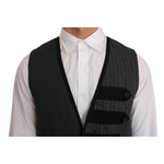 Dolce & Gabbana Gray Wool Patterned Slim Vest TSH2064-1