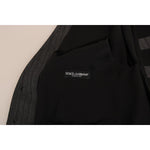 Dolce & Gabbana Gray Wool Patterned Slim Vest TSH2064-1