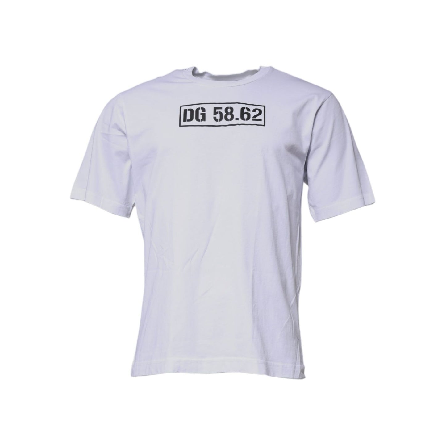 Dolce & Gabbana White DG Logo Cotton Crew Neck T-shirt