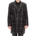 Dolce & Gabbana Gray Double Breasted Coat Jacket GJH10806-1