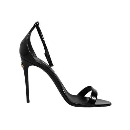 Dolce & Gabbana Black KEIRA Heels Ankle Strap Sandals Shoes