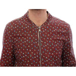Dolce & Gabbana Bordeaux Leather Boxer Print Jacket Coat GSD12728-1