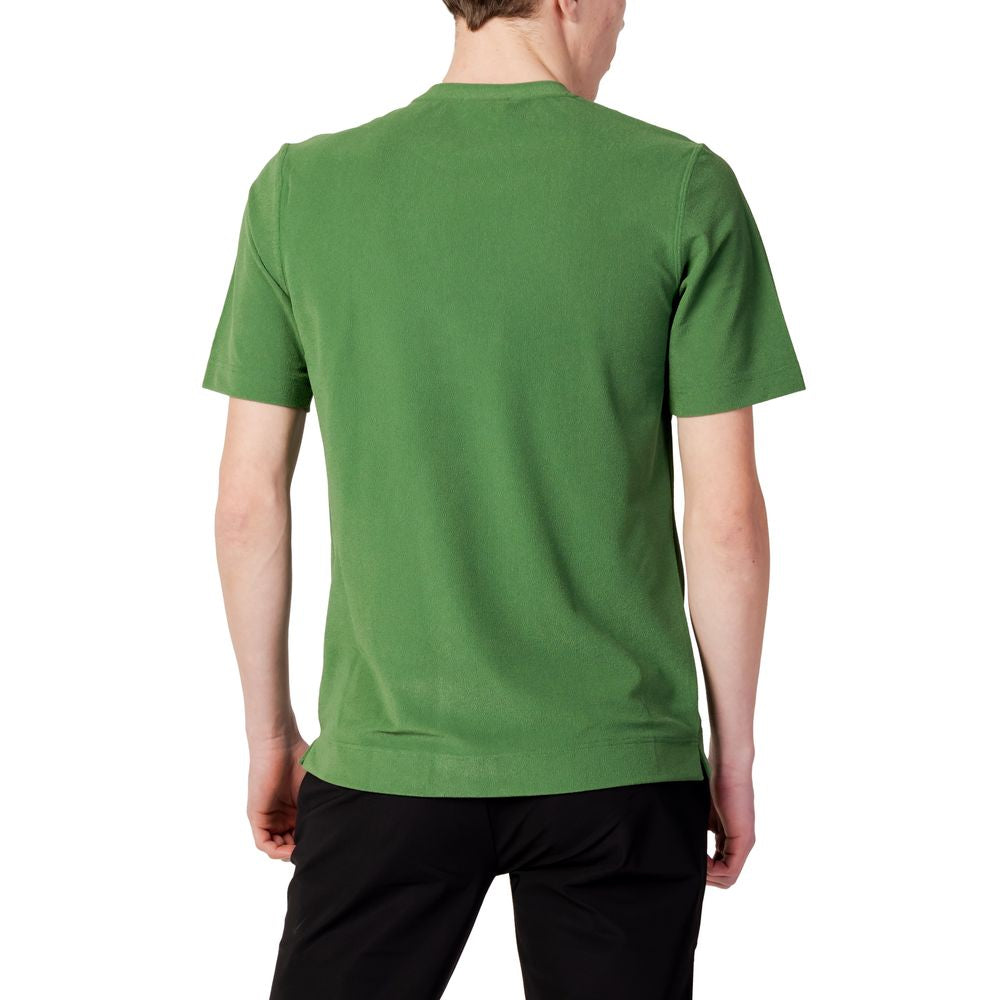 Back view of a Suns green polyester men's T-shirt, part of the spring/summer collection, showcasing casual comfort and style.