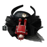 Dolce & Gabbana Red Black Robot Clear Crystal Headband Tiara Diadem SMY2189