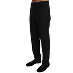 Dolce & Gabbana Elegant Formal Wool Blend Trousers Jeans & Pants Dolce & Gabbana Black