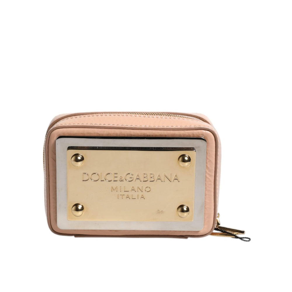 Dolce & Gabbana Nude Leather Logo Plaque Crossbody Bag BAG4173