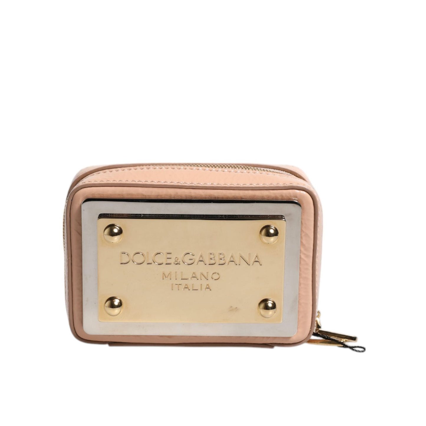 Dolce & Gabbana Nude Leather Logo Plaque Crossbody Bag BAG4173