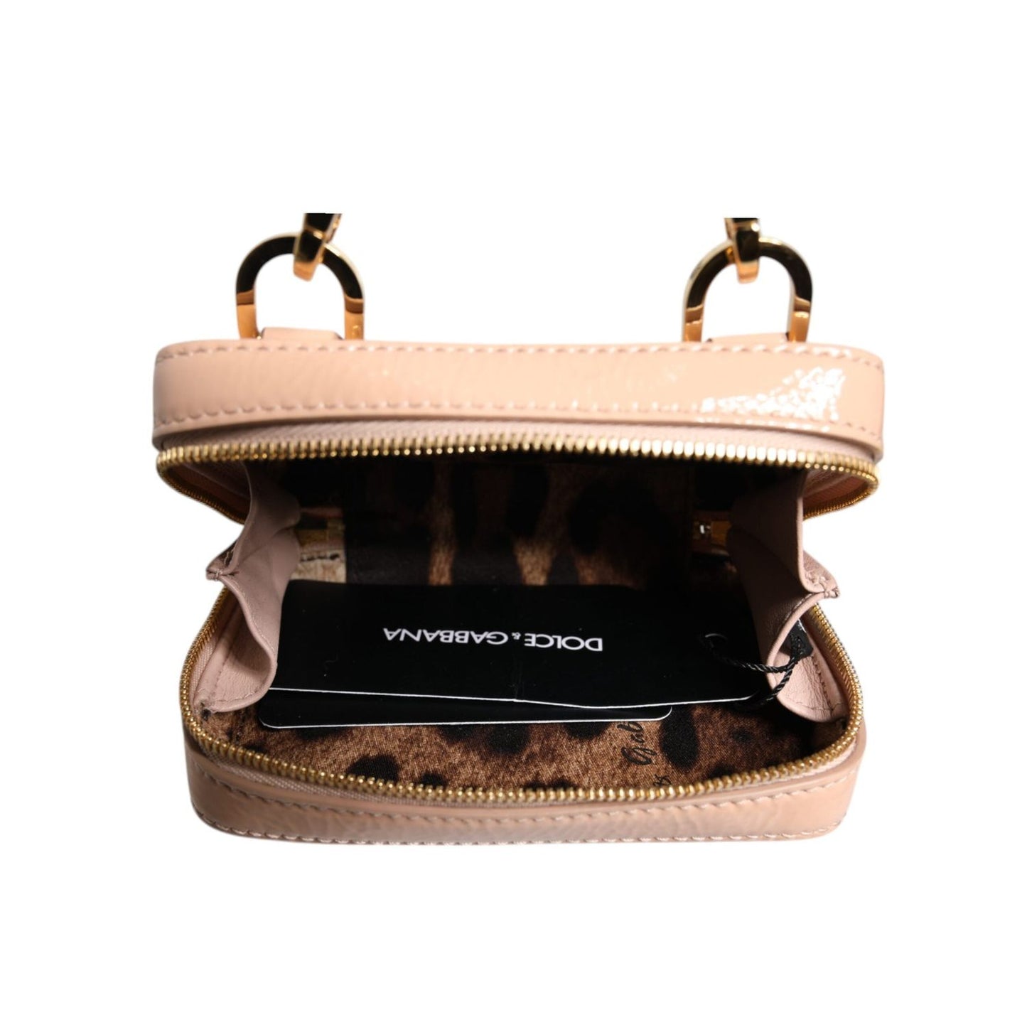 Dolce & Gabbana Nude Leather Logo Plaque Crossbody Bag BAG4173