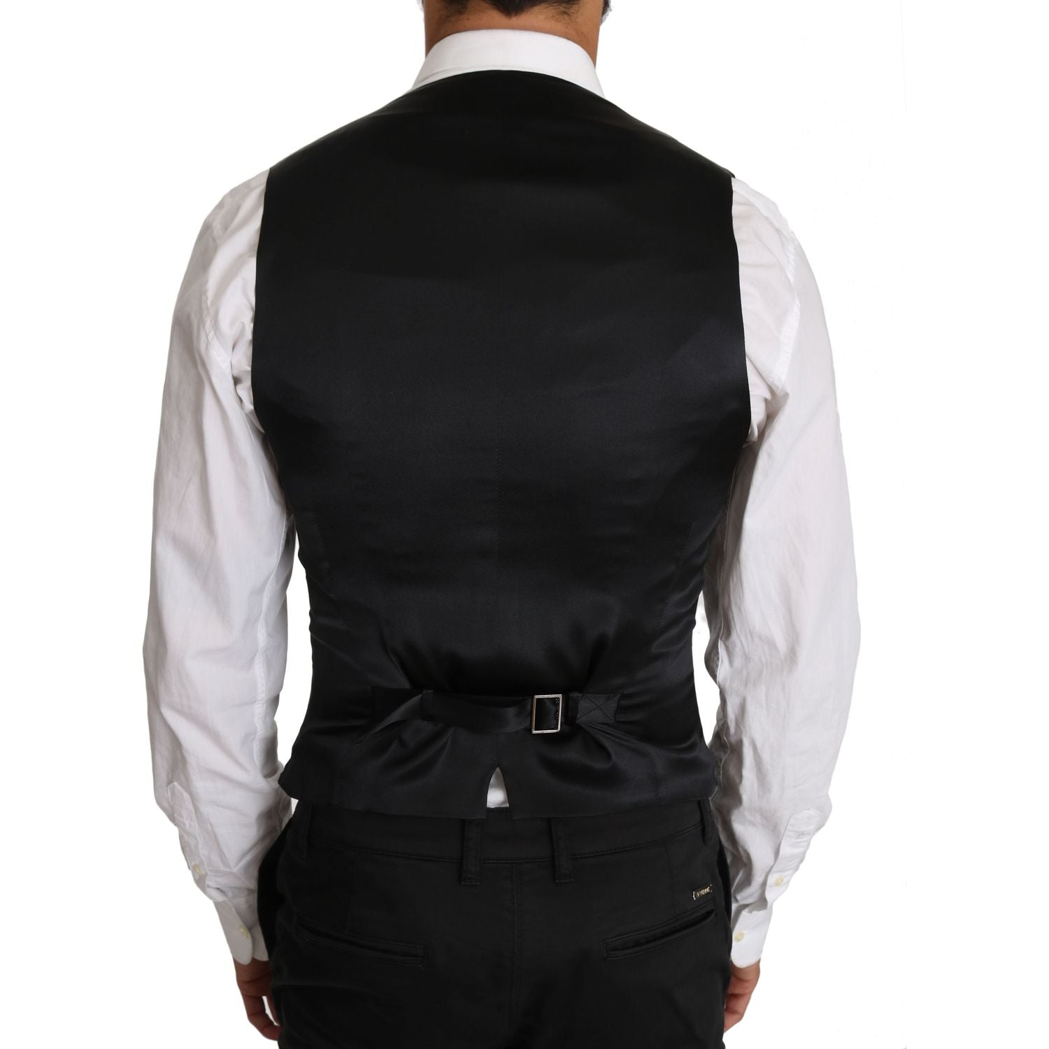 Dolce & Gabbana Gray Wool Double Breasted Waistcoat Vest