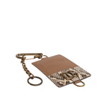 Dolce & Gabbana Brown Exotic Leather Card Holder DG Logo Plaque Wallet BAG4233