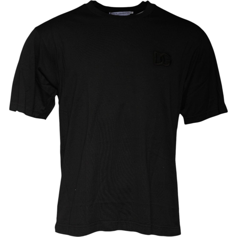 Dolce & Gabbana Black Cotton Crew Neck Short Sleeves T-shirt
