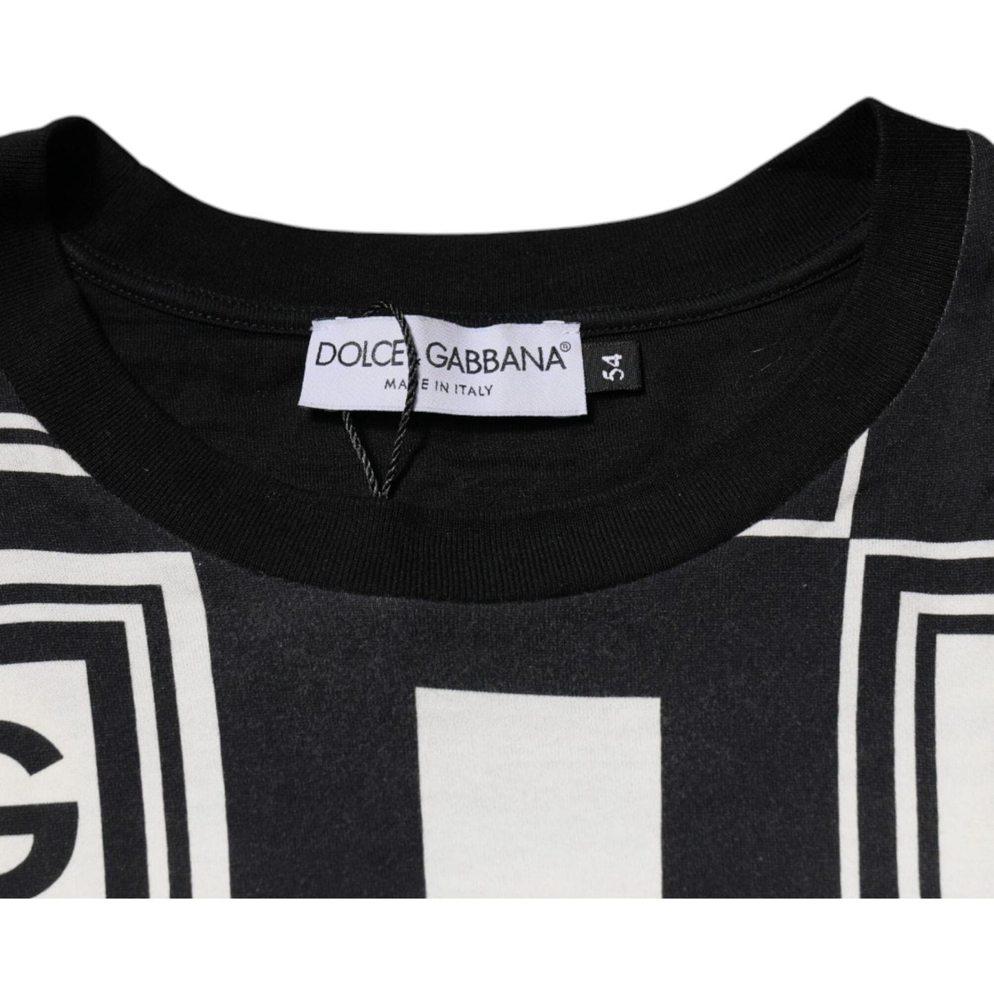 Dolce & Gabbana Black Logo Monogram Cotton Crew Neck T-shirt TSH87679-54