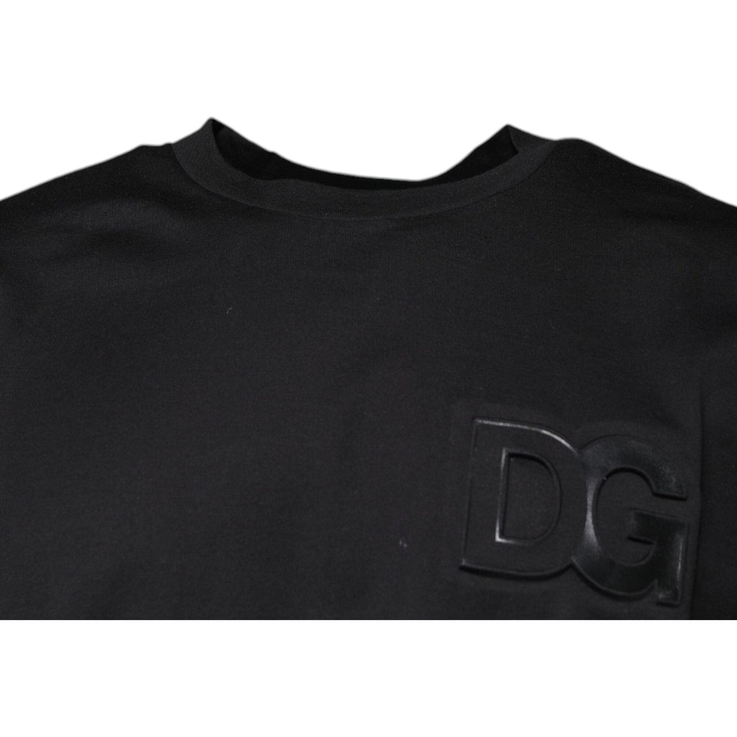 Dolce & Gabbana Black DG Logo Print Cotton Crew Neck T-shirt TSH87686-50