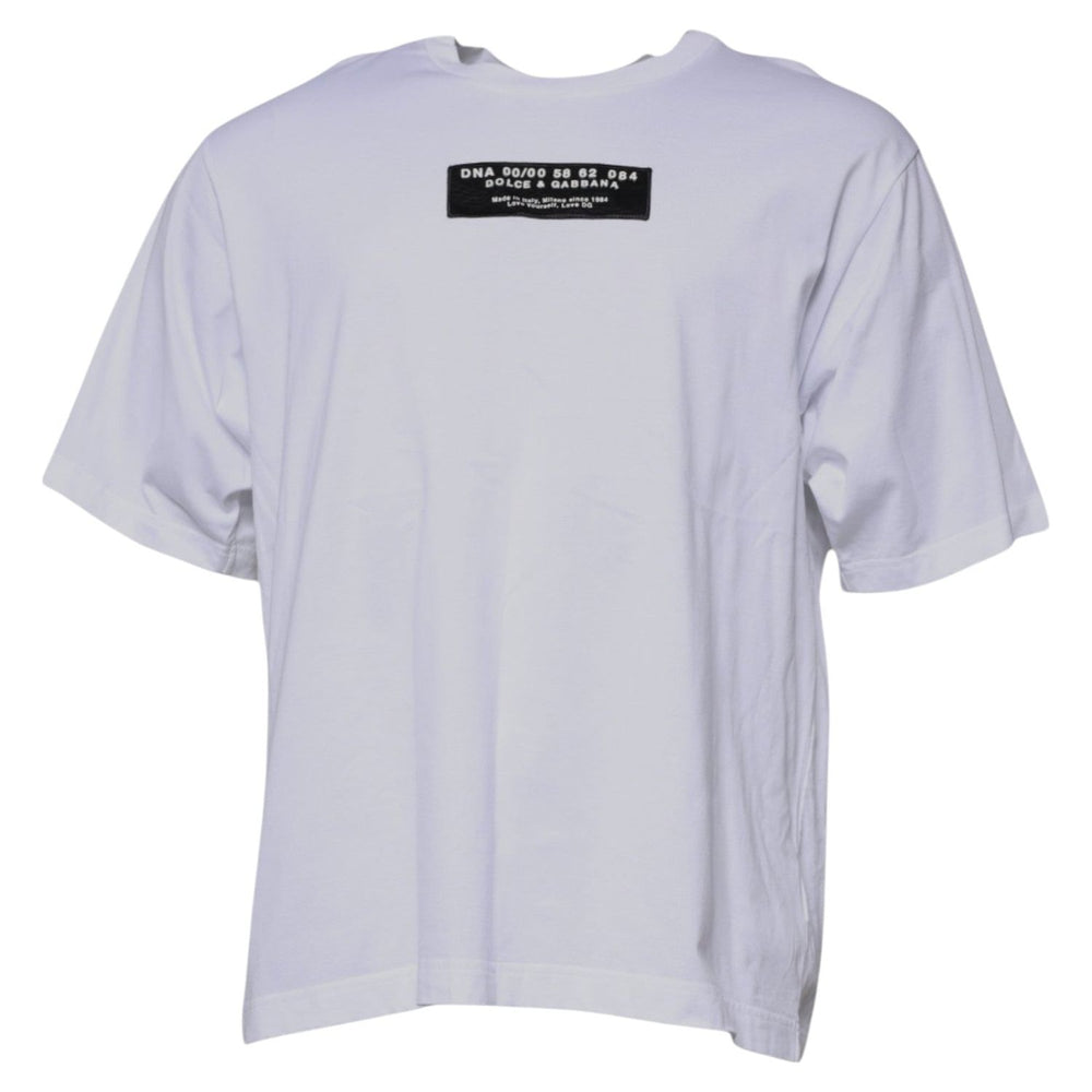 Dolce & Gabbana White Logo Print Cotton Crew Neck T-shirt TSH87694-54