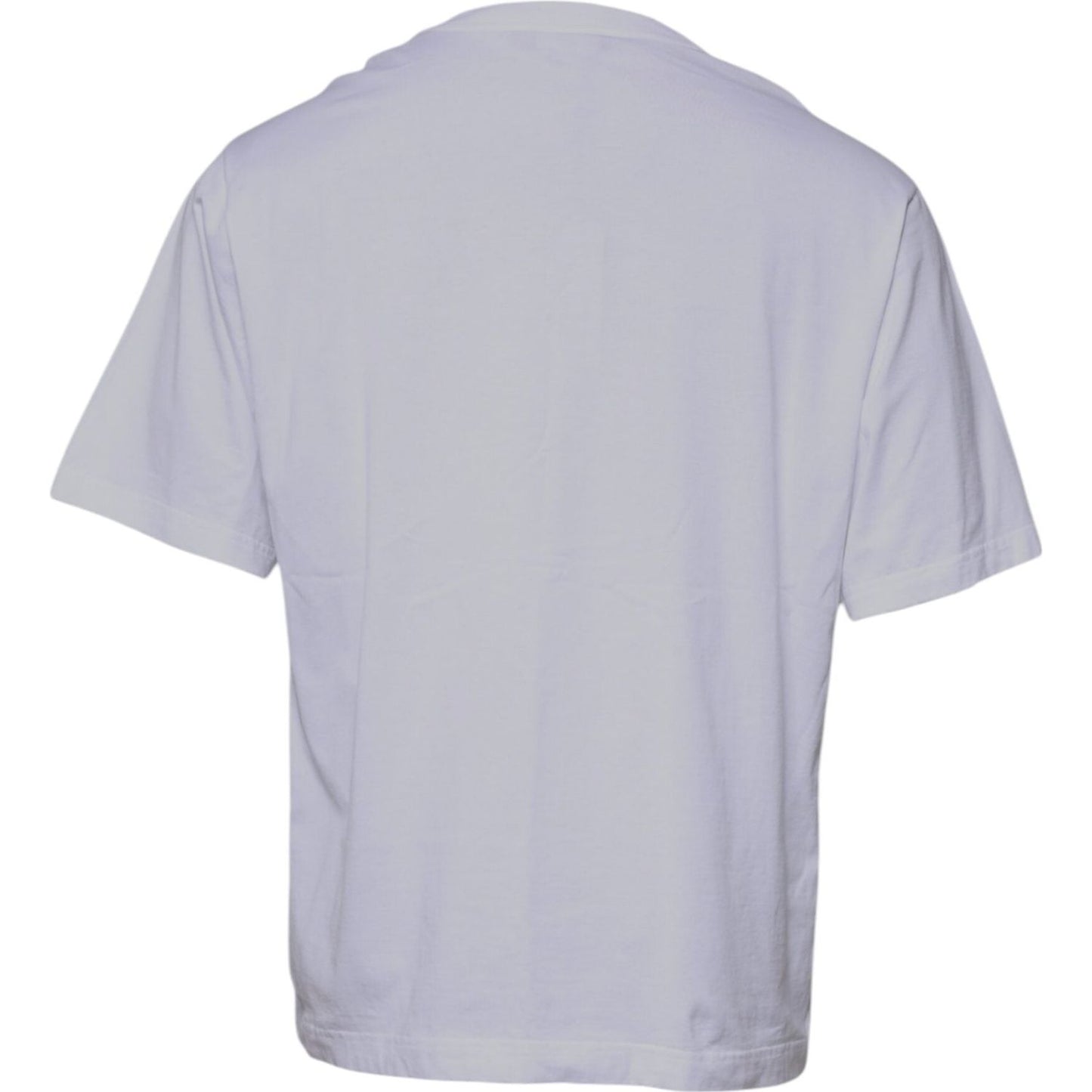 Dolce & Gabbana White Logo Print Cotton Crew Neck T-shirt TSH87694-54