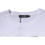 Dolce & Gabbana White Logo Print Cotton Crew Neck T-shirt TSH87694-54