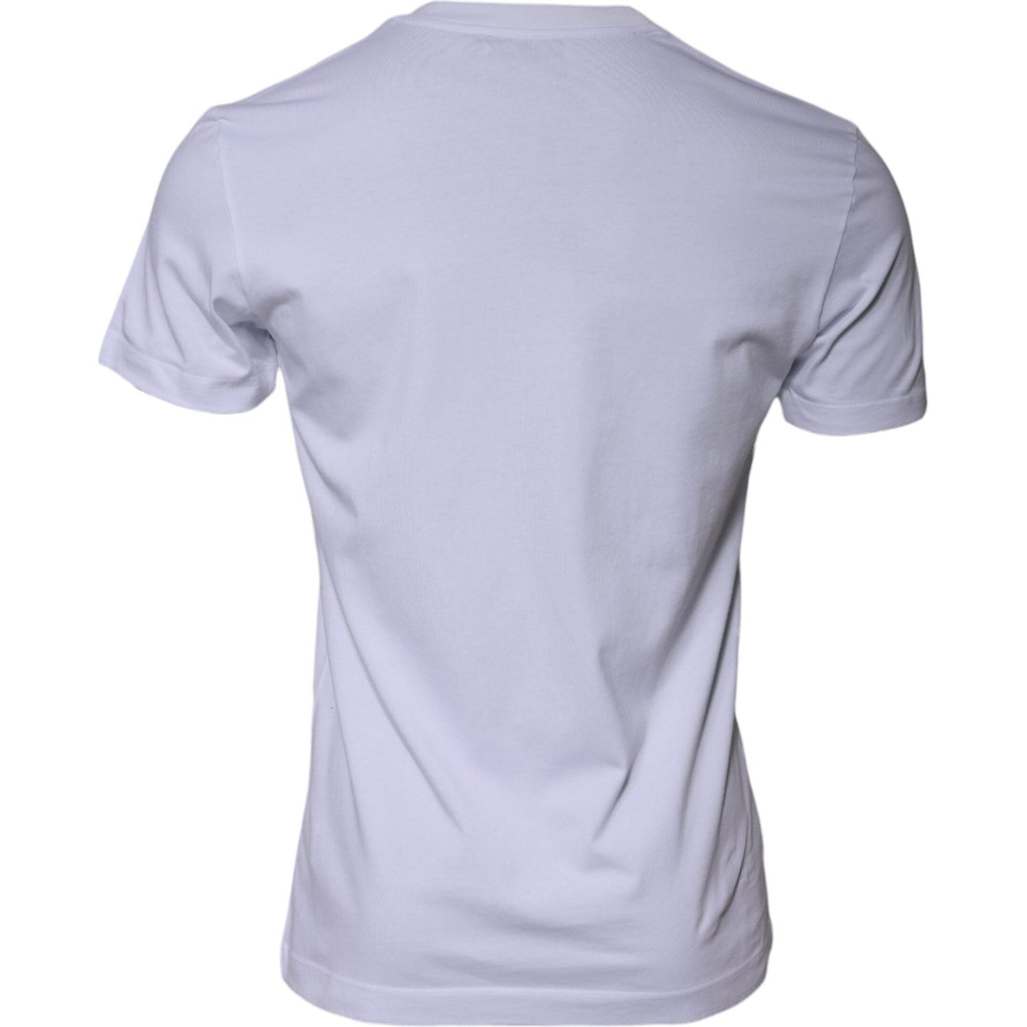 Dolce & Gabbana White Logo Print Cotton Crew Neck T-shirt TSH87719-44
