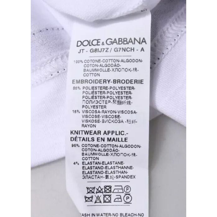 Dolce & Gabbana White Jersey Crew Neck Short Sleeves T-shirt TSH87773-48