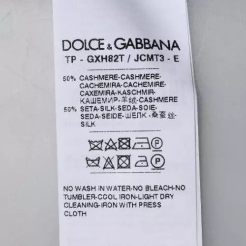 Dolce & Gabbana Light Blue Silk Turtleneck Pullover Sweater TSH87782-48