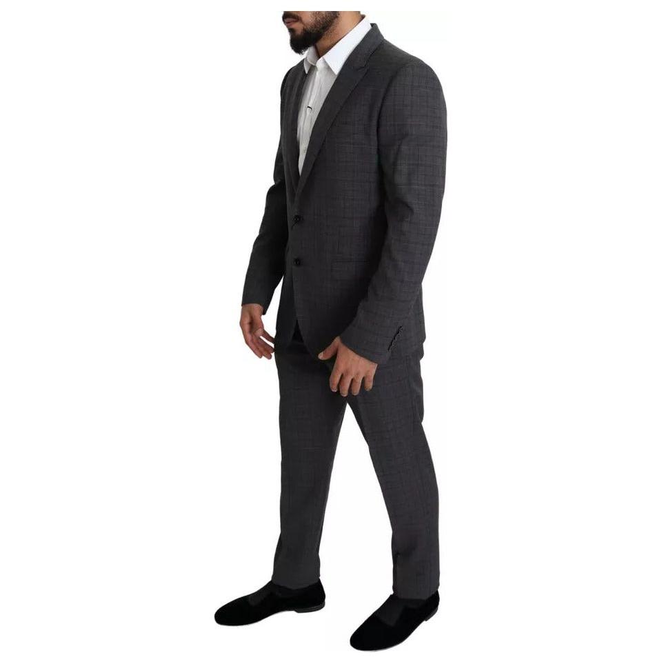 Dolce & Gabbana Gray Wool Men Formal 2 Piece MARTINI Suit