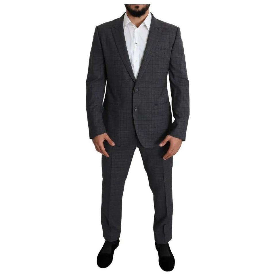 Dolce & Gabbana Gray Wool Men Formal 2 Piece MARTINI Suit