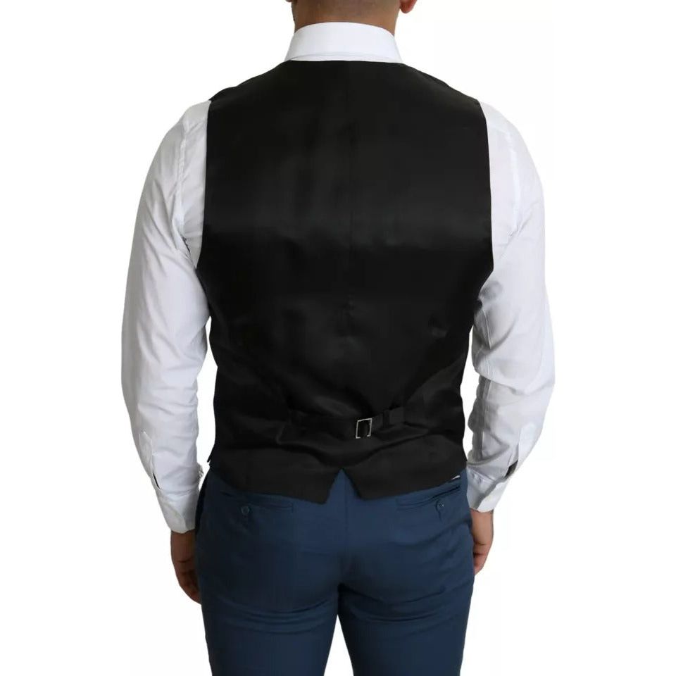 Dolce & Gabbana Black Men Formal STAFF Dress Waistcoat Vest