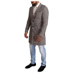 Dolce & Gabbana Gray Check Plaid Long Trench Coat Jacket JKT2913-44