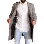 Dolce & Gabbana Gray Check Plaid Long Trench Coat Jacket JKT2913-44