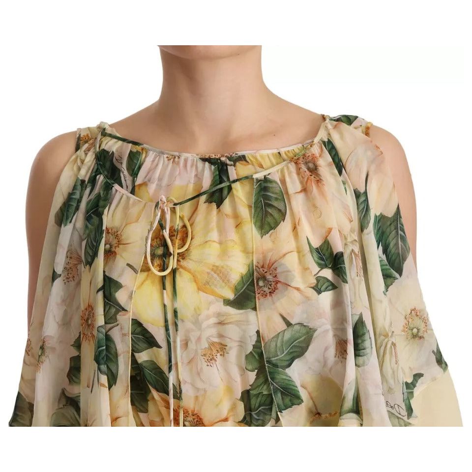 Dolce & Gabbana Multicolor Silk Floral Print Long Maxi Dress DR28249-36