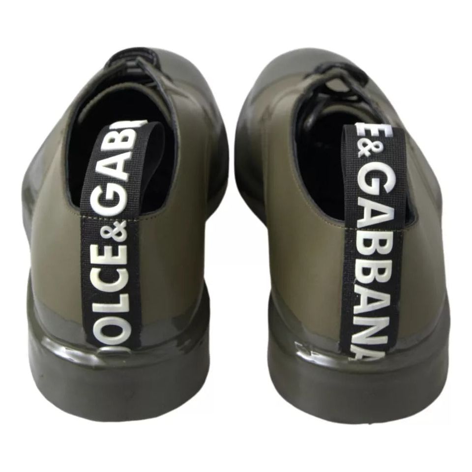 Dolce & Gabbana Green Leather Rubber Sole Dress Shoes MV5063-41