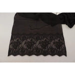Dolce & Gabbana Brown Silk Wrap Shawl Floral Lace Scarf MS6195