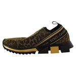 Dolce & Gabbana Gold Glitter Leopard Sorrento Sneakers Shoes