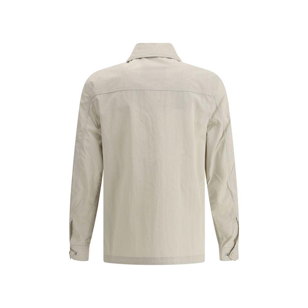 Back view of the Belstaff Drome Jacket showcasing elegant classic collar and double-slider zipper for an adjustable fit.