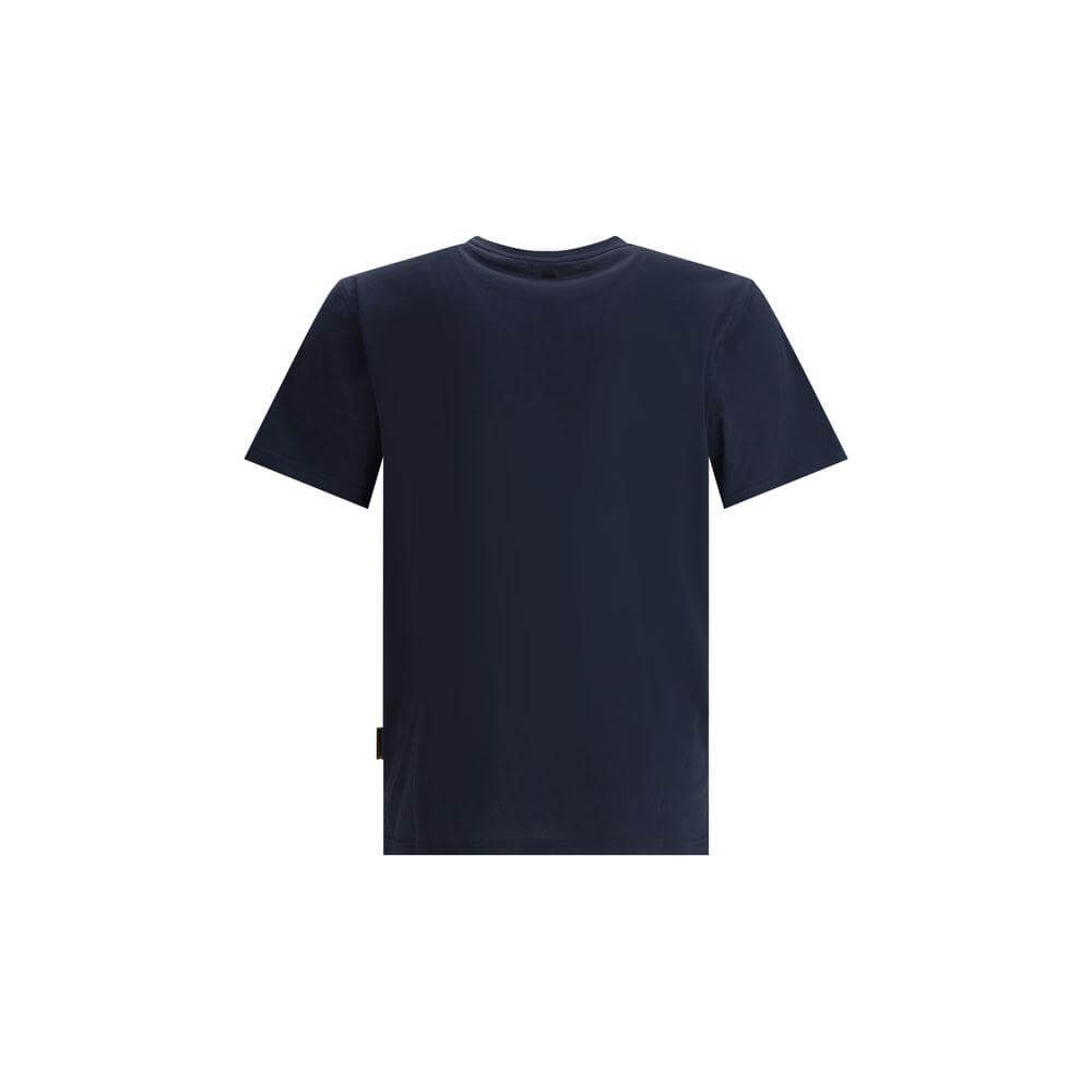 Back view of Parajumpers Mojave T-shirt in navy blue featuring ribbed crew neck and distinctive design.