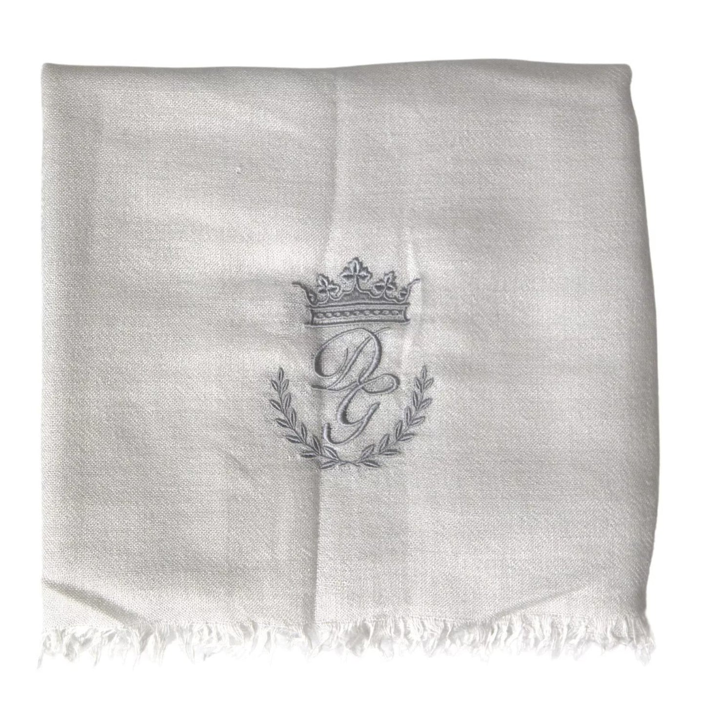 Dolce & Gabbana Gray Cashmere Wrap Shawl Fringe Scarf MS7054