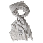 Dolce & Gabbana Gray Cashmere Wrap Shawl Fringe Scarf MS7054