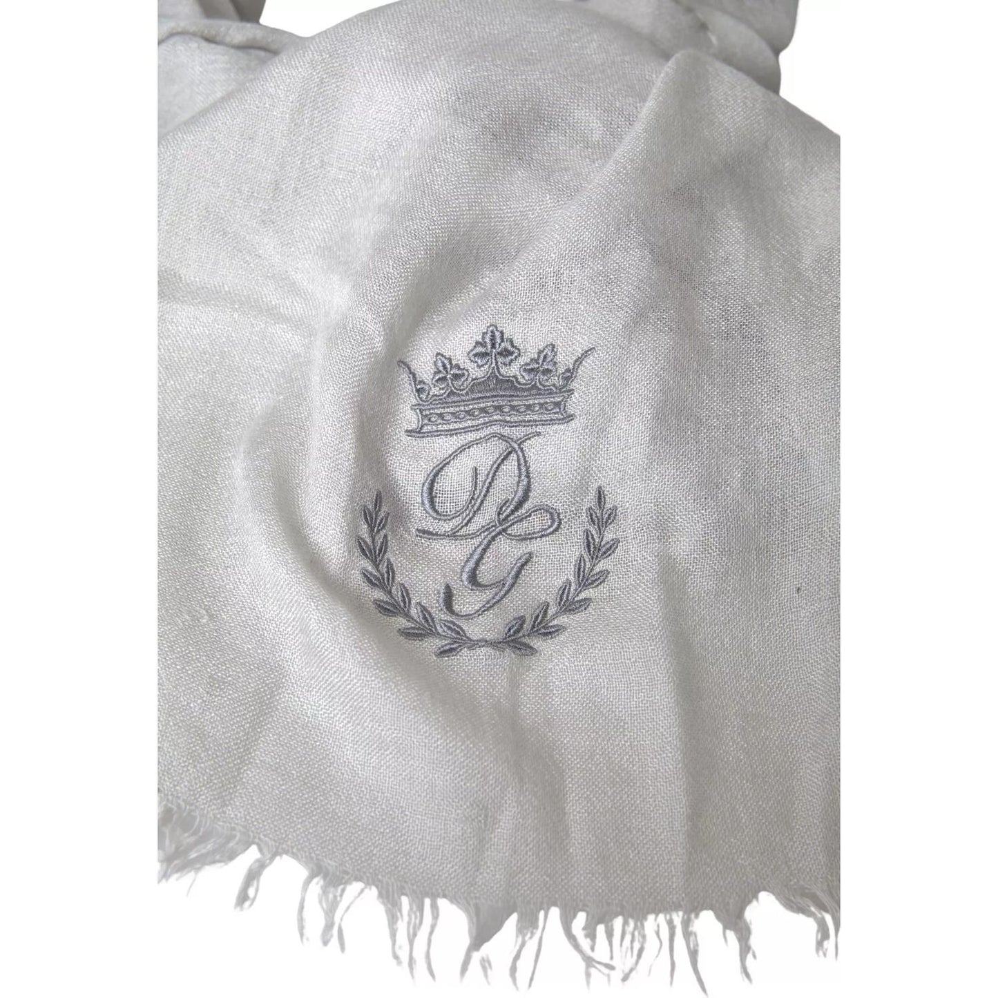 Dolce & Gabbana Gray Cashmere Wrap Shawl Fringe Scarf MS7060