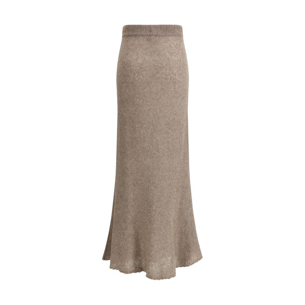 Lisa Yang Kelsy cashmere skirt, long monochrome style with elastic waistband, soft knit weave for comfort and versatility.