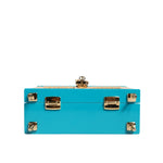 Dolce & Gabbana Turquoise Gold Acrylic Leather Miss Dolce Top Handle Bag